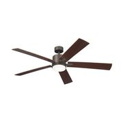 Kichler 330060 Lucian 60" Ceiling Fan with LED Light Kit - Olde Bronze with Walnut/Cherry Blades