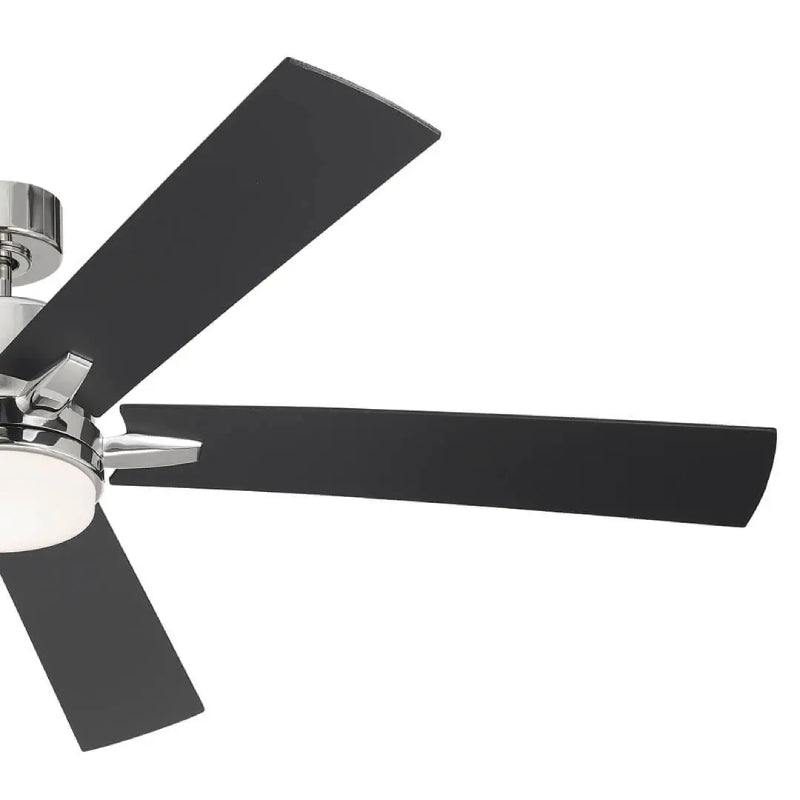 Kichler 330060 Lucian 60" Ceiling Fan with LED Light Kit - Polished Nickel with Black/Silver Blades
