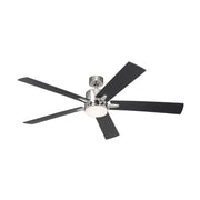 Kichler 330060 Lucian 60" Ceiling Fan with LED Light Kit - Polished Nickel with Black/Silver Blades