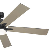Kichler 330060 Lucian 60" Ceiling Fan with LED Light Kit - Satin Black with Silver/Black Blades