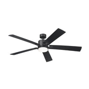 Kichler 330060 Lucian 60" Ceiling Fan with LED Light Kit - Satin Black with Silver/Black Blades