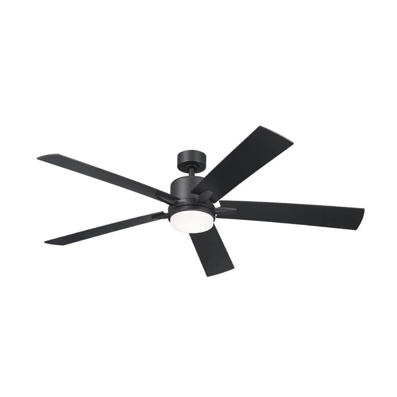 Kichler 330060 Lucian 60" Ceiling Fan with LED Light Kit - Satin Black with Silver/Black Blades