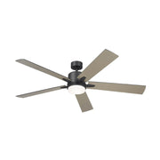 Kichler 330060 Lucian 60" Ceiling Fan with LED Light Kit - Satin Black with Silver/Black Blades