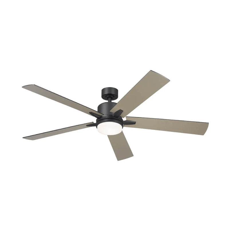 Kichler 330060 Lucian 60" Ceiling Fan with LED Light Kit - Satin Black with Silver/Black Blades