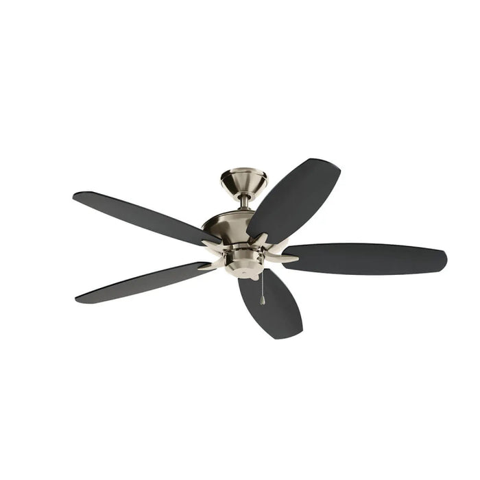 Kichler 330160 Renew 52" Ceiling Fan - Brushed Stainless Steel with Silver/Satin Black Blades