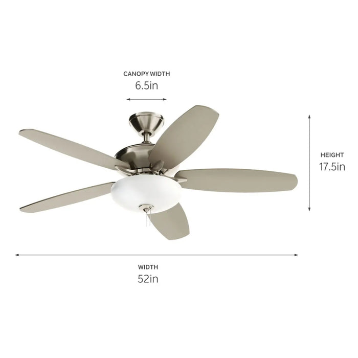 Kichler 330161 Renew 52" Ceiling Fan with LED Light Kit