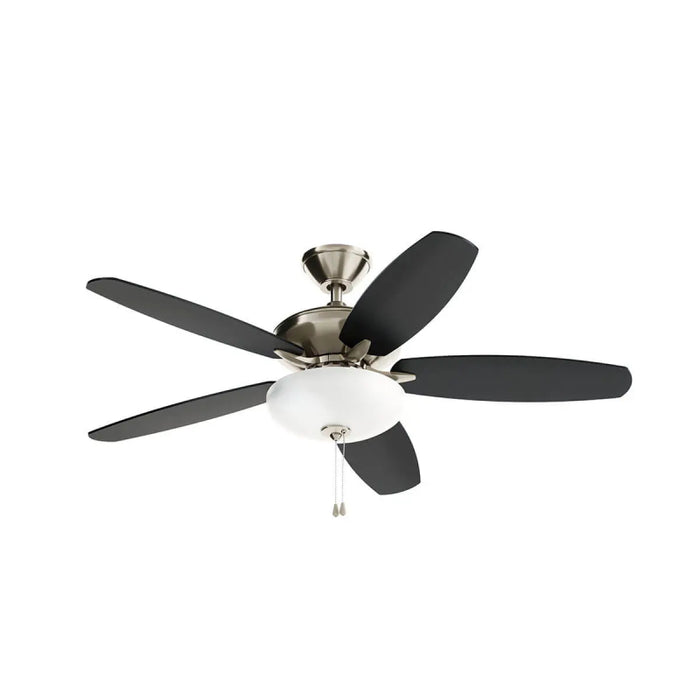 Kichler 330161 Renew 52" Ceiling Fan with LED Light Kit - Brushed Stainless Steel with Silver/Satin Black Blades