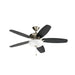 Kichler 330161 Renew 52" Ceiling Fan with LED Light Kit - Brushed Stainless Steel with Silver/Satin Black Blades