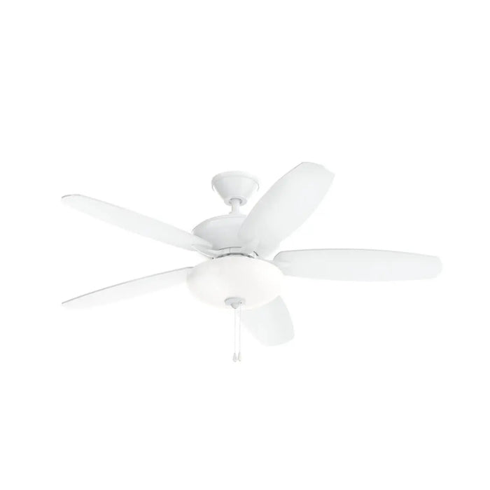 Kichler 330161 Renew 52" Ceiling Fan with LED Light Kit - Matte White with Matte White/Distressed Antique Gray Blades