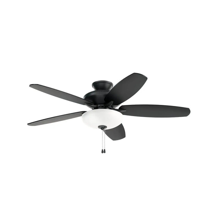 Kichler 330161 Renew 52" Ceiling Fan with LED Light Kit - Satin Black with Satin Black/Silver Blades