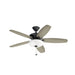 Kichler 330161 Renew 52" Ceiling Fan with LED Light Kit - Satin Black with Satin Black/Silver Blades