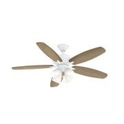 Kichler 330162 Renew 52" Ceiling Fan with LED Light Kit - Matte White with Matte White/Distressed Antique Gray Blades