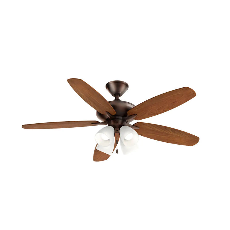 Kichler 330162 Renew 52" Ceiling Fan with LED Light Kit - Oil Brushed Bronze with Walnut/Cherry Blades