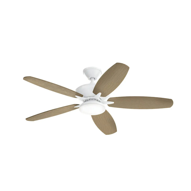 Kichler 330163 Renew 52" Ceiling Fan with LED Light Kit - Matte White with Matte White/Distressed Antique Gray Blades