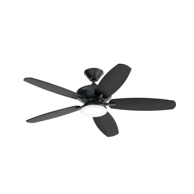 Kichler 330163 Renew 52" Ceiling Fan with LED Light Kit - Satin Black with Satin Black/Silver Blades