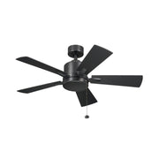 Kichler 330241 Lucian 42" Ceiling Fan - Satin Black with Silver/Satin Black Blades