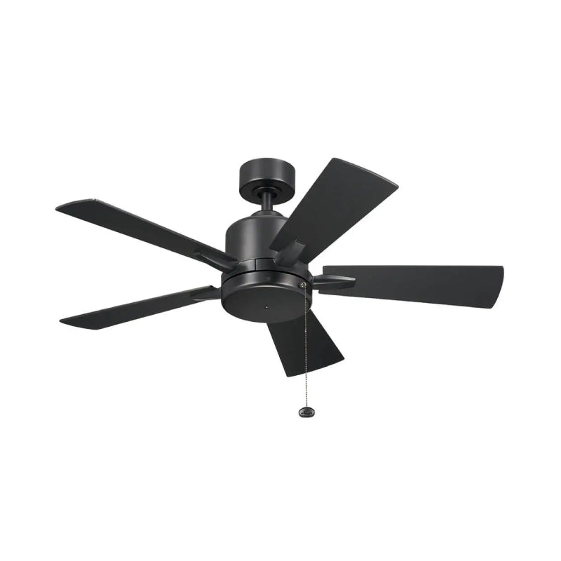 Kichler 330241 Lucian 42" Ceiling Fan - Satin Black with Silver/Satin Black Blades
