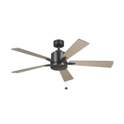 Kichler 330242 Lucian 52" Ceiling Fan - Satin Black with Silver/Black Blades