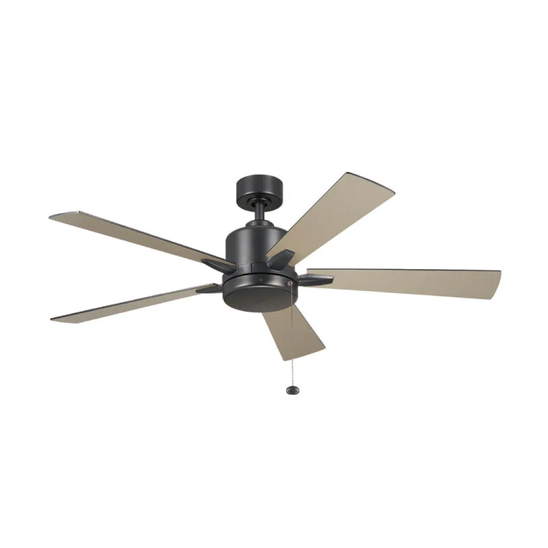 Kichler 330242 Lucian 52" Ceiling Fan - Satin Black with Silver/Black Blades