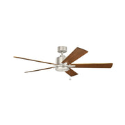 Kichler 330243 Lucian 60" Ceiling Fan - Brushed Nickel with Walnut/Silver Blades