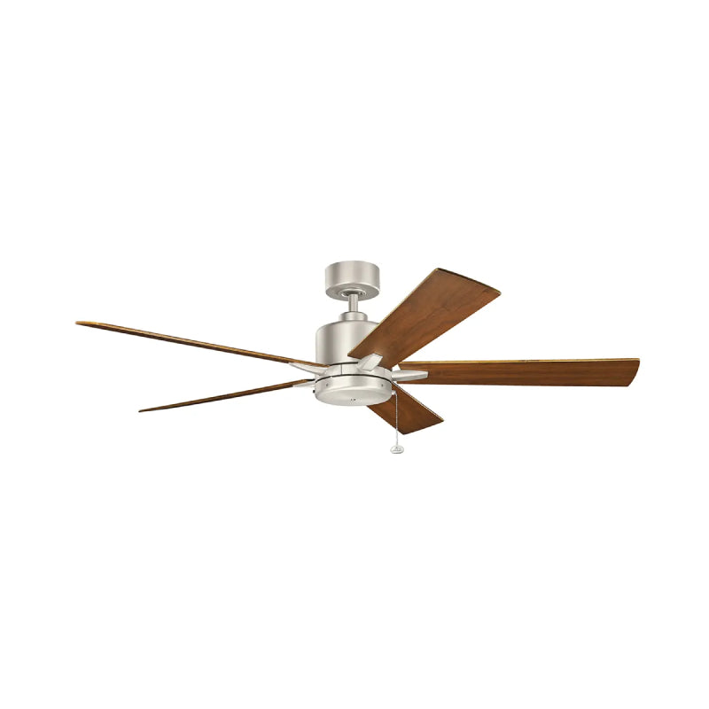 Kichler 330243 Lucian 60" Ceiling Fan - Brushed Nickel with Walnut/Silver Blades