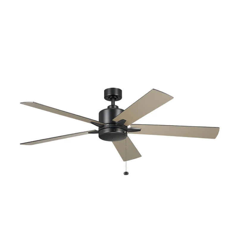 Kichler 330243 Lucian 60" Ceiling Fan - Satin Black with Silver/Black Blades