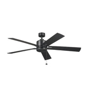 Kichler 330243 Lucian 60" Ceiling Fan - Satin Black with Silver/Black Blades