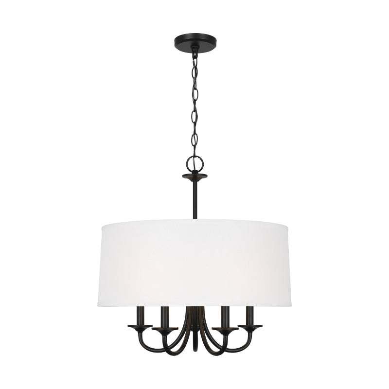 Generation 3320205EN Seville 5-lt 22" LED Chandelier - Midnight Black