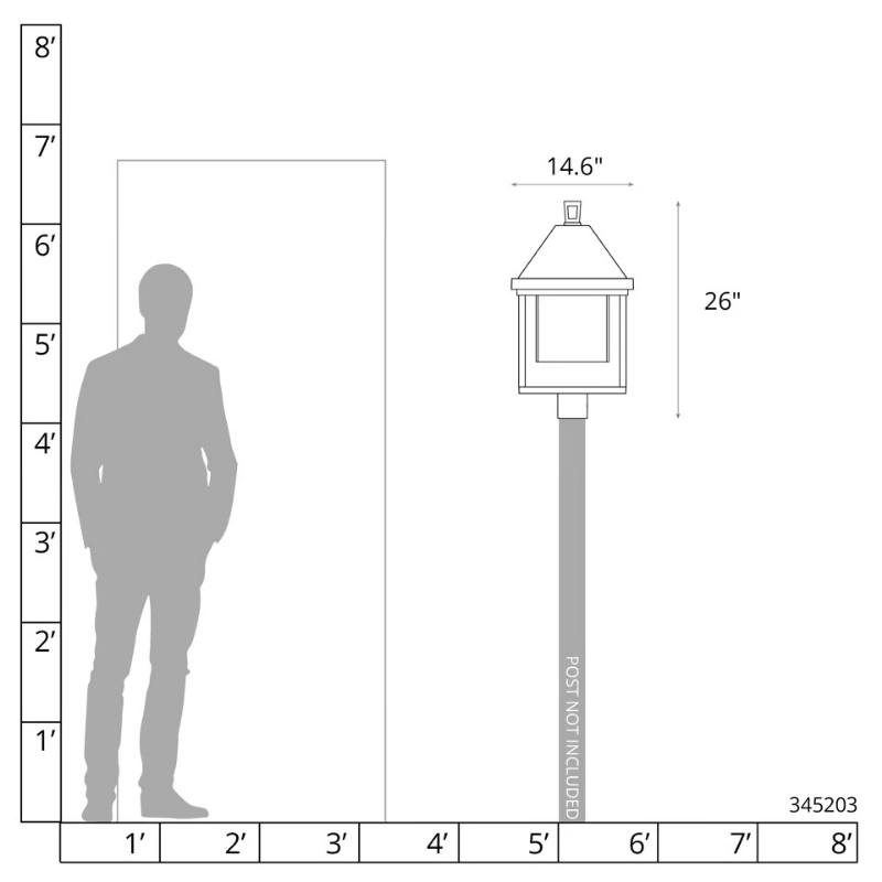 Hubbardton Forge 345203 Dorset 1-lt 26" Tall LED Outdoor Post Light