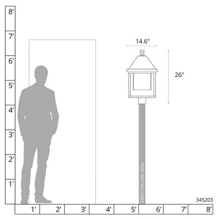 Hubbardton Forge 345203 Dorset 1-lt 26" Tall LED Outdoor Post Light