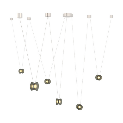 Sonneman 3471-S6 Yo 6-lt 156" LED Pendant - Natural Anodized/Smoke