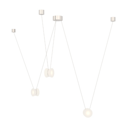 Sonneman 3471-S3 Yo 3-lt 79" LED Pendant - Natural Anodized/White