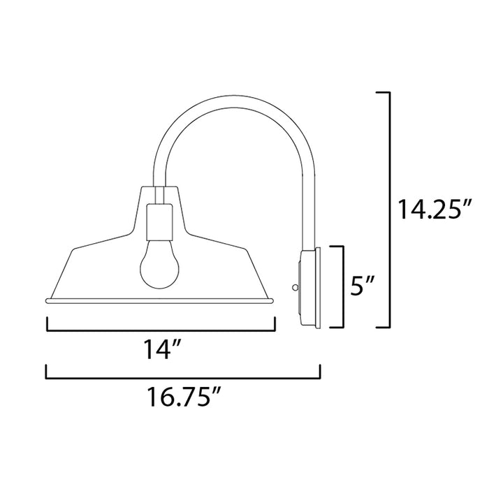 Maxim 35018 Pier M 1-lt 14" Outdoor Wall Sconce