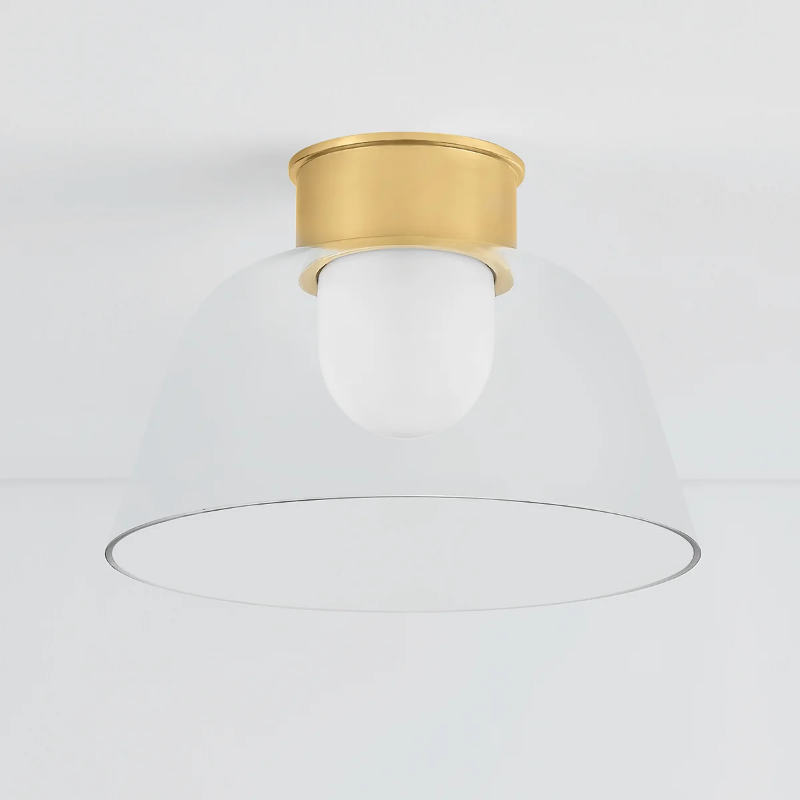 Hudson Valley 3514 Lakeside 1-lt 14" Flush Mount - Aged Brass