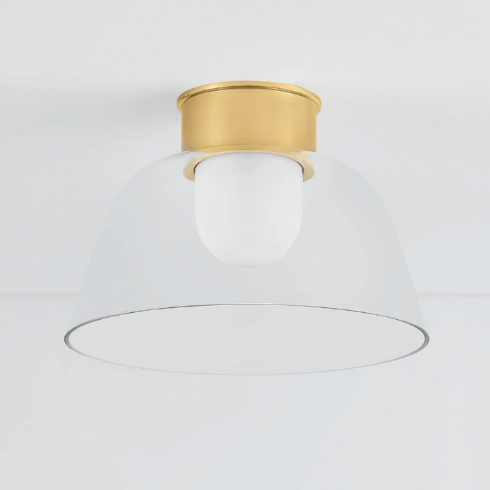 Hudson Valley 3514 Lakeside 1-lt 14" Flush Mount - Aged Brass