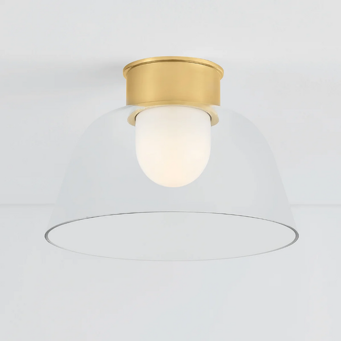 Hudson Valley 3514 Lakeside 1-lt 14" Flush Mount - Aged Brass