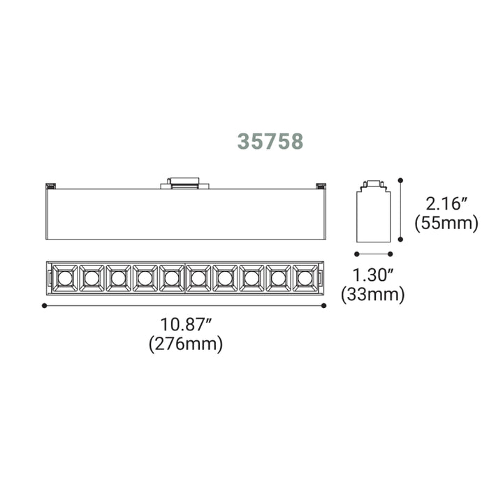 Eurofase 35758 Construct 11" LED 24V Track System Multiples Lens