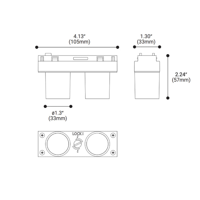 Eurofase 35765 Construct 4" LED 24V Track System Dual Lens