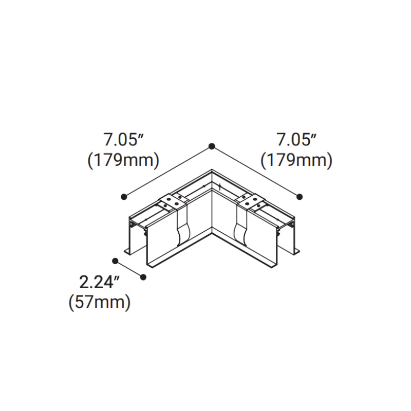Eurofase 35781 Construct Horizontal Corner L-Shaped Connector, Trim Recessed Mount