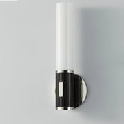 Hudson Valley 3614 Crewe 1-lt 15" Tall Wall Sconce-Polished Nickel with Black Brass