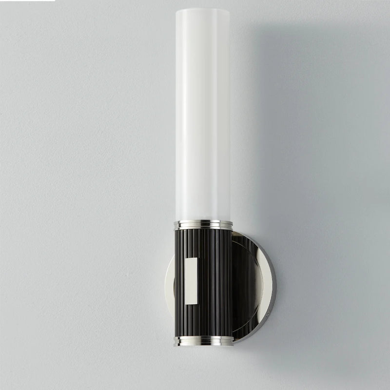 Hudson Valley 3614 Crewe 1-lt 15" Tall Wall Sconce-Polished Nickel with Black Brass