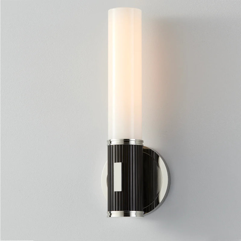 Hudson Valley 3614 Crewe 1-lt 15" Tall Wall Sconce-Polished Nickel with Black Brass