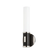 Hudson Valley 3614 Crewe 1-lt 15" Tall Wall Sconce-Polished Nickel with Black Brass
