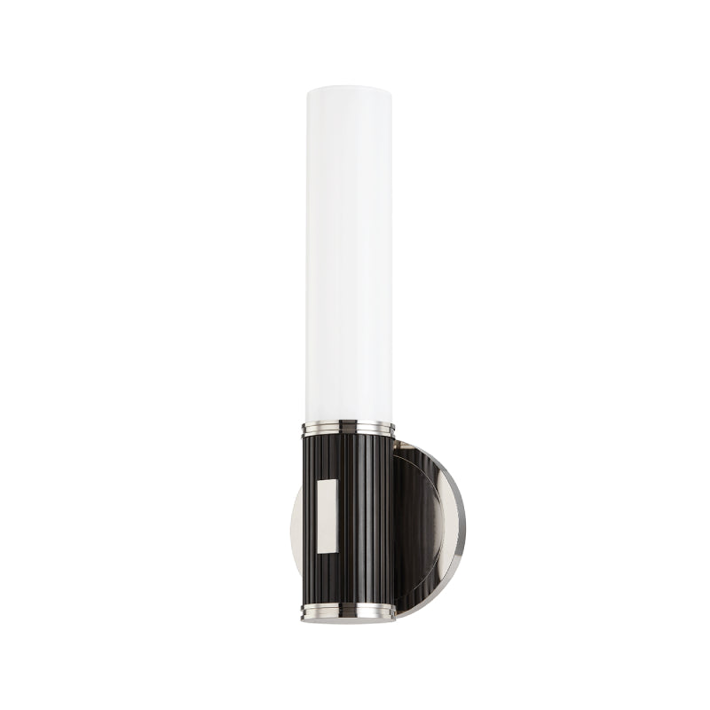 Hudson Valley 3614 Crewe 1-lt 15" Tall Wall Sconce-Polished Nickel with Black Brass