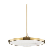Hudson Valley 3621 Draper 1-lt 20" LED Pendant-Aged Brass