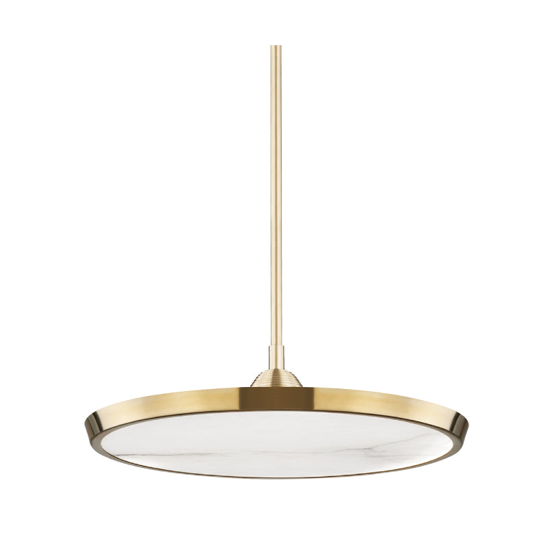 Hudson Valley 3621 Draper 1-lt 20" LED Pendant-Aged Brass