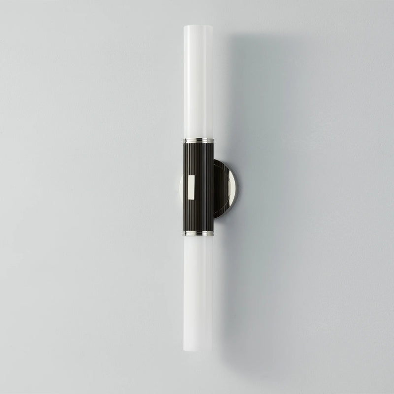 Hudson Valley 3626 Crewe 2-lt 26" Tall Wall Sconce-Polished Nickel with Black Brass