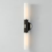 Hudson Valley 3626 Crewe 2-lt 26" Tall Wall Sconce-Polished Nickel with Black Brass