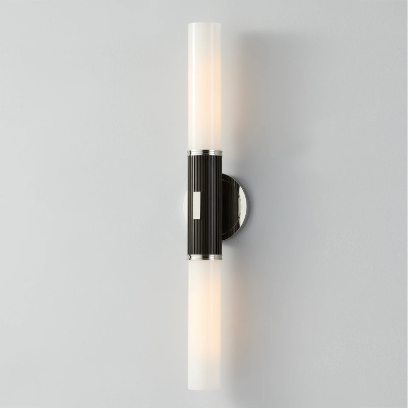 Hudson Valley 3626 Crewe 2-lt 26" Tall Wall Sconce-Polished Nickel with Black Brass