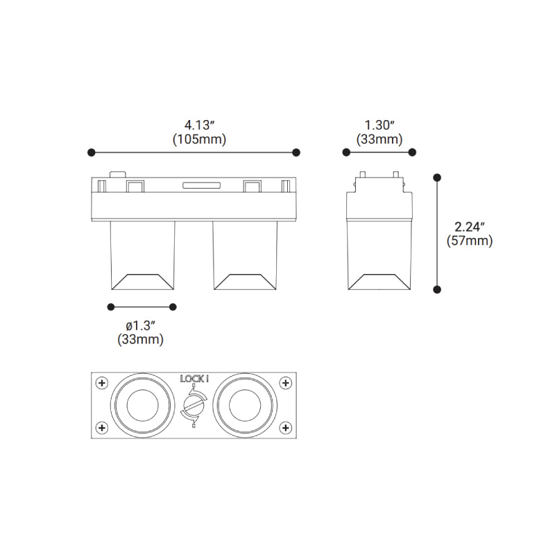 Eurofase 36377 Construct 4" LED 24V Track System Dual Baffle
